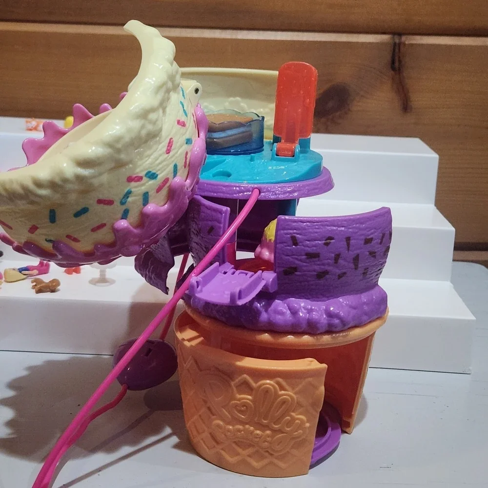 Lot Of 18 Mini Polly Pocket Playsets Figures Pets Surprise Playset Ice Cream Fox
